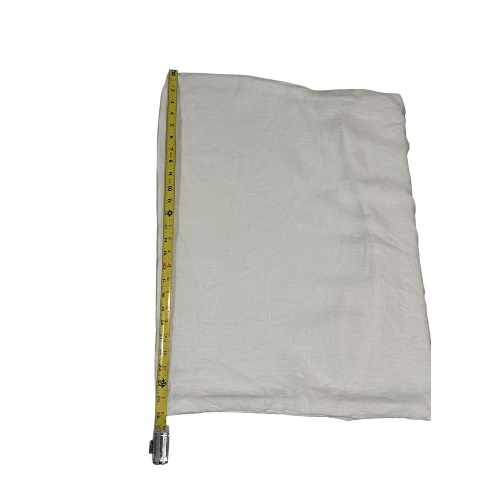 Quince 100% European Linen Euro Pillowcase White Single Square 22x26